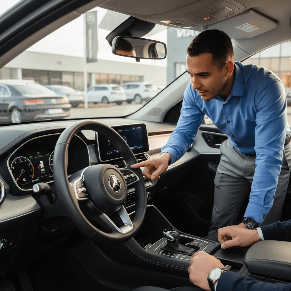 Automotive consultant observing the flow of the service drive at a dealership